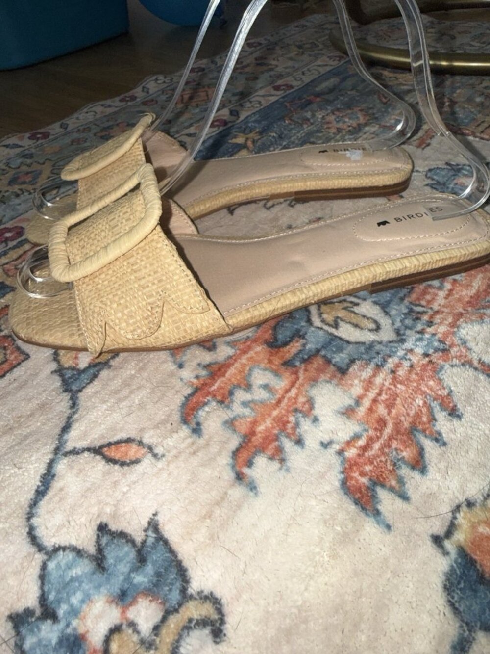 Birdies The Kiwi Natural Raffia Slide Sandals Buckle Woven Slip On Shoe 7.5 NEW - Picture 9 of 12